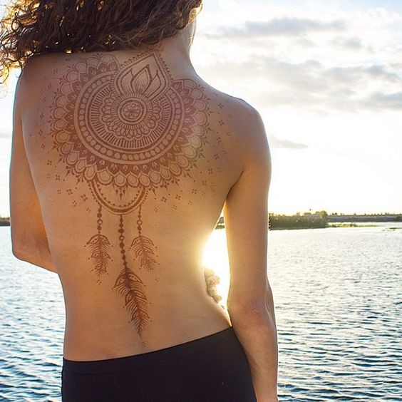 Back Henna Tattoo Design