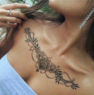 Neck Henna Tattoo Design