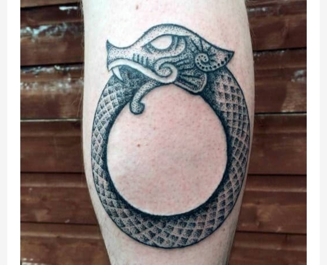 Simple Dragon Ouroboro Tattoo