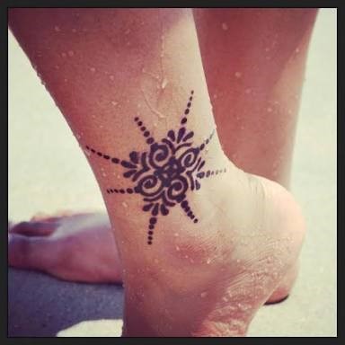 Simple ankle henna tattoo